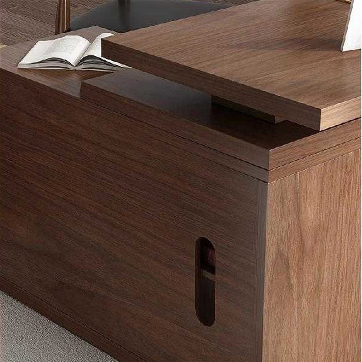 Rotating Office Desk with Bookshelf and Locker