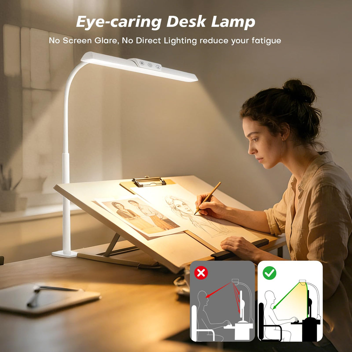Clamp-On LED Desk Lamp