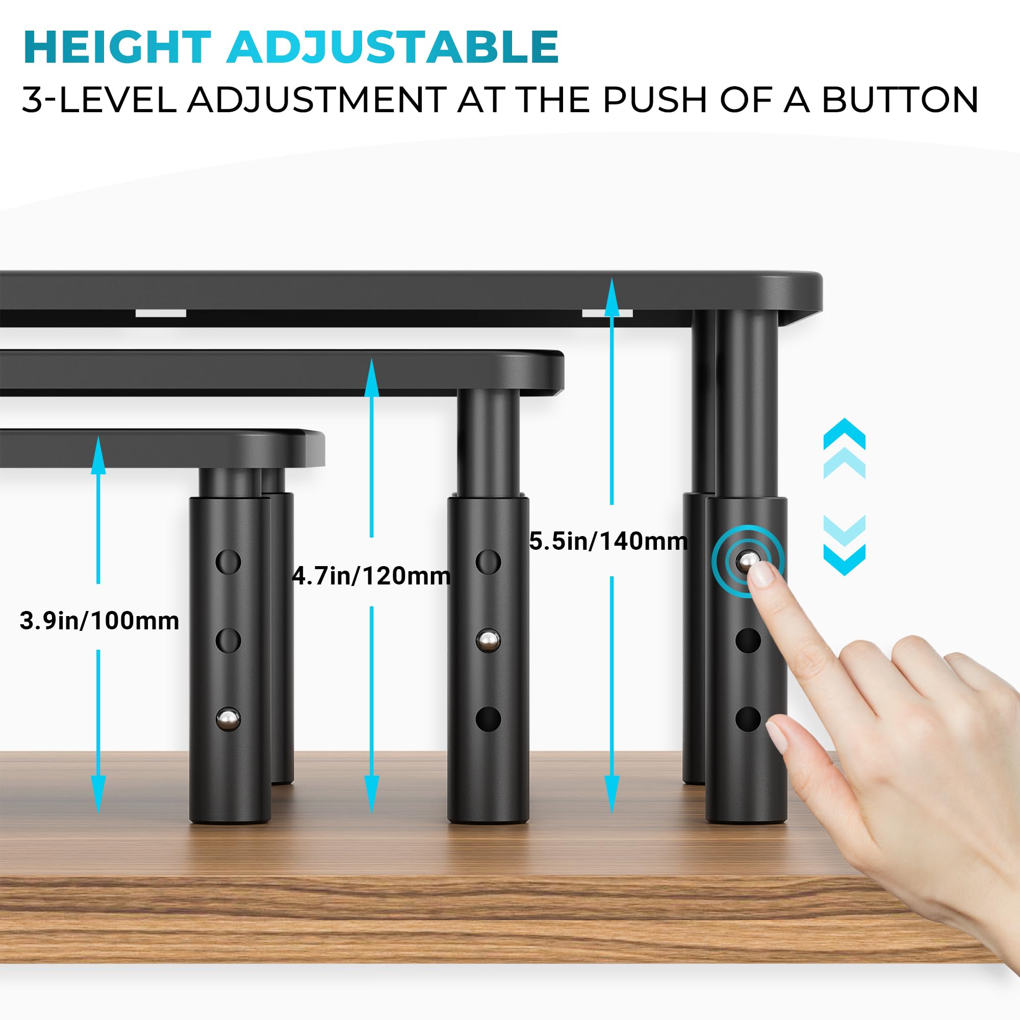 Adjustable Monitor Stand with Drawer