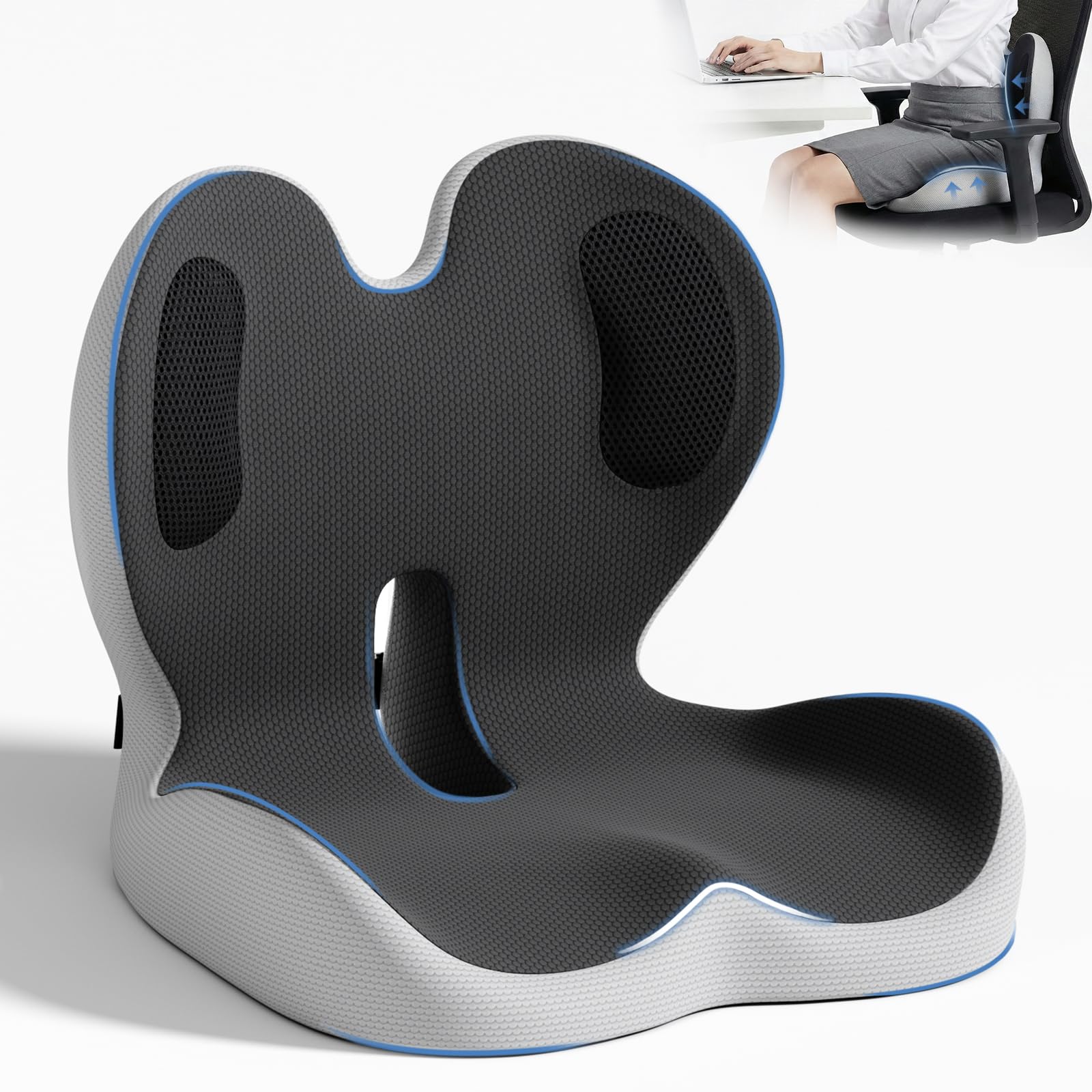 Memory Foam Seat and Lumbar Support Cushion