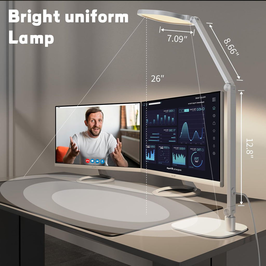 Edge-Lit Adjustable LED Desk Lamp