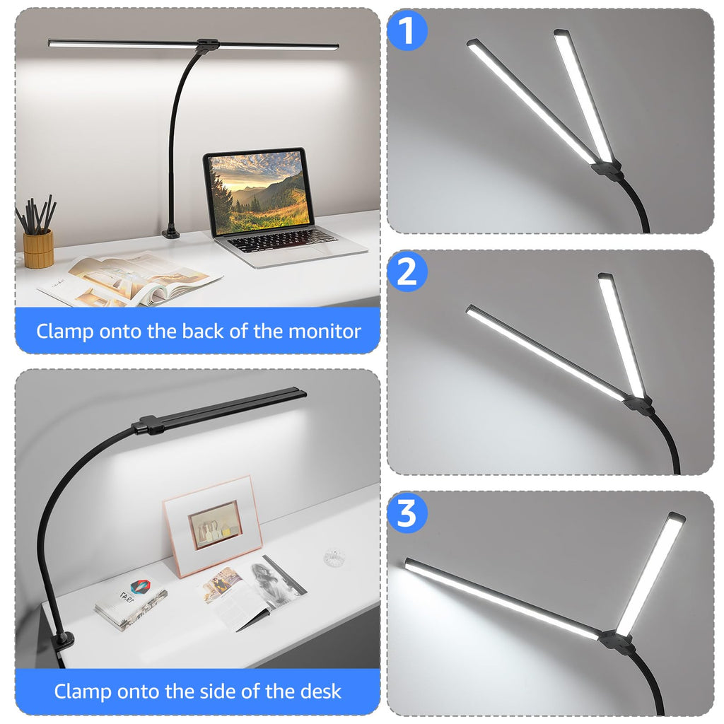 Double-Head Adjustable LED Desk Lamp