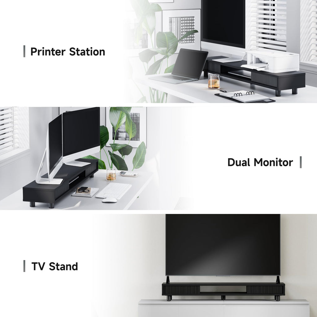Dual-Monitor Stand with Storage