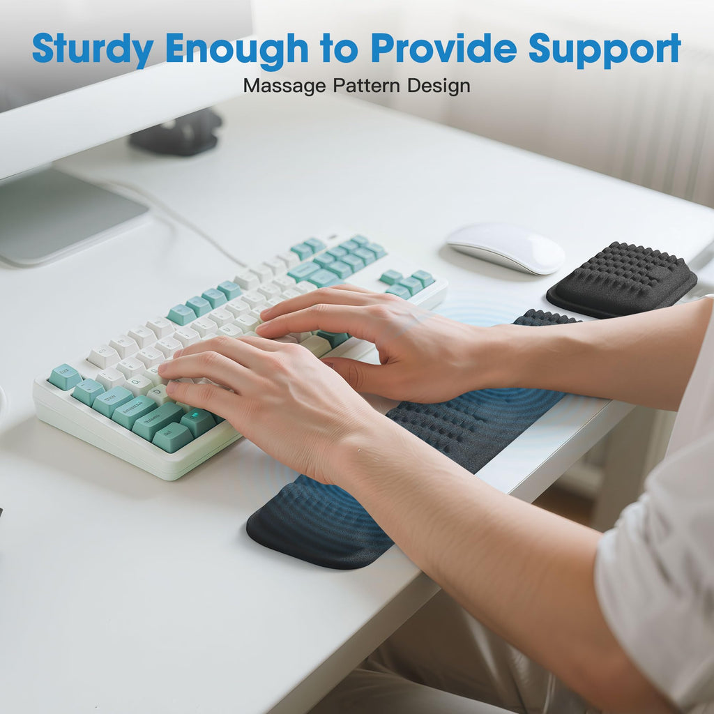 Memory Foam Keyboard and Mouse Wrist Rest Set