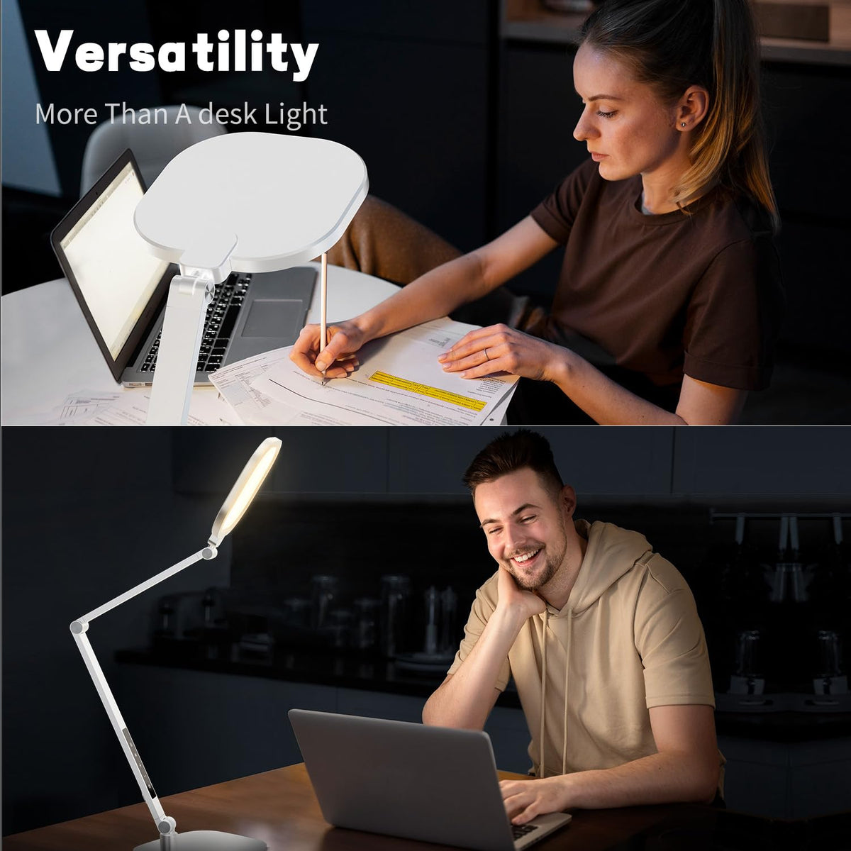 Edge-Lit Adjustable LED Desk Lamp