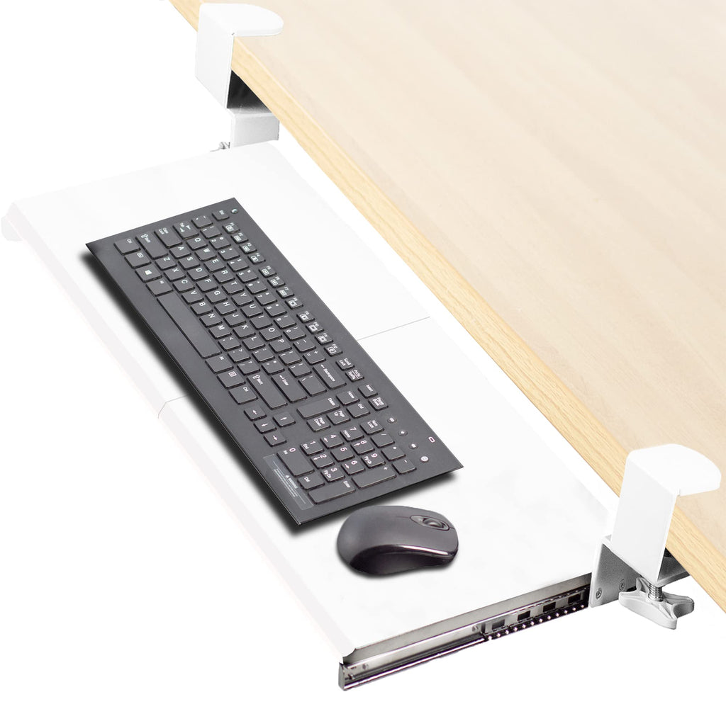 Extra-Long Clamp-On Keyboard Tray