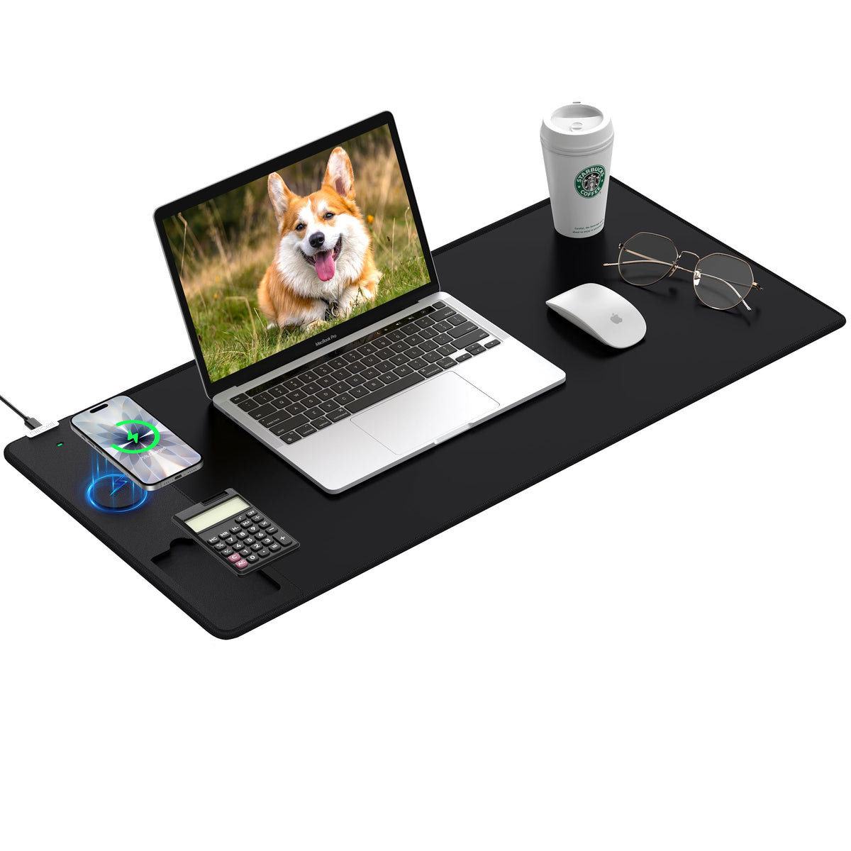 RGB Wireless Charging Desk Mat with Phone Stand