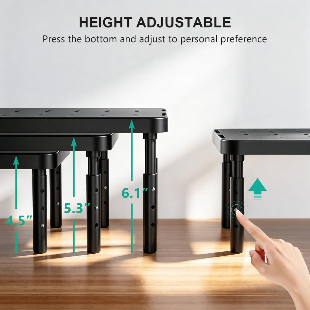 Height-Adjustable Monitor Riser