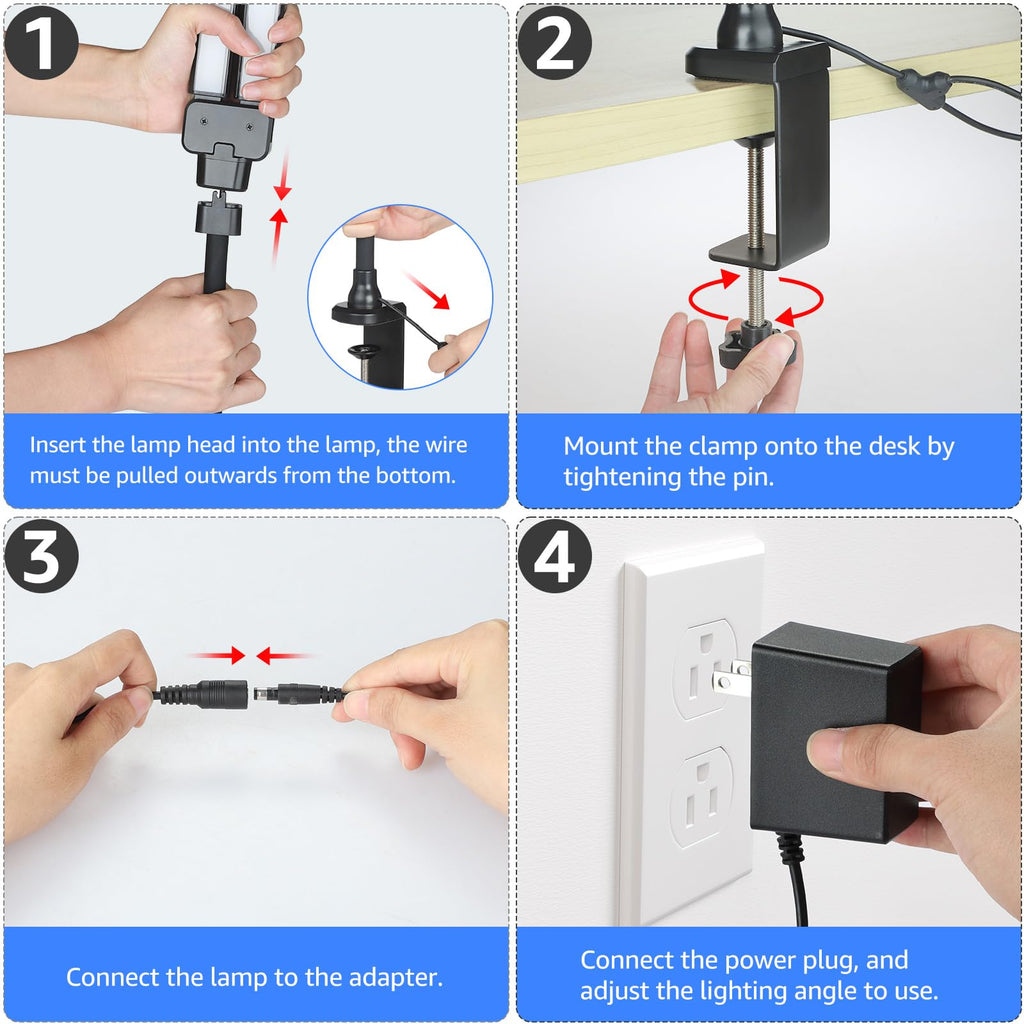 Double-Head Adjustable LED Desk Lamp