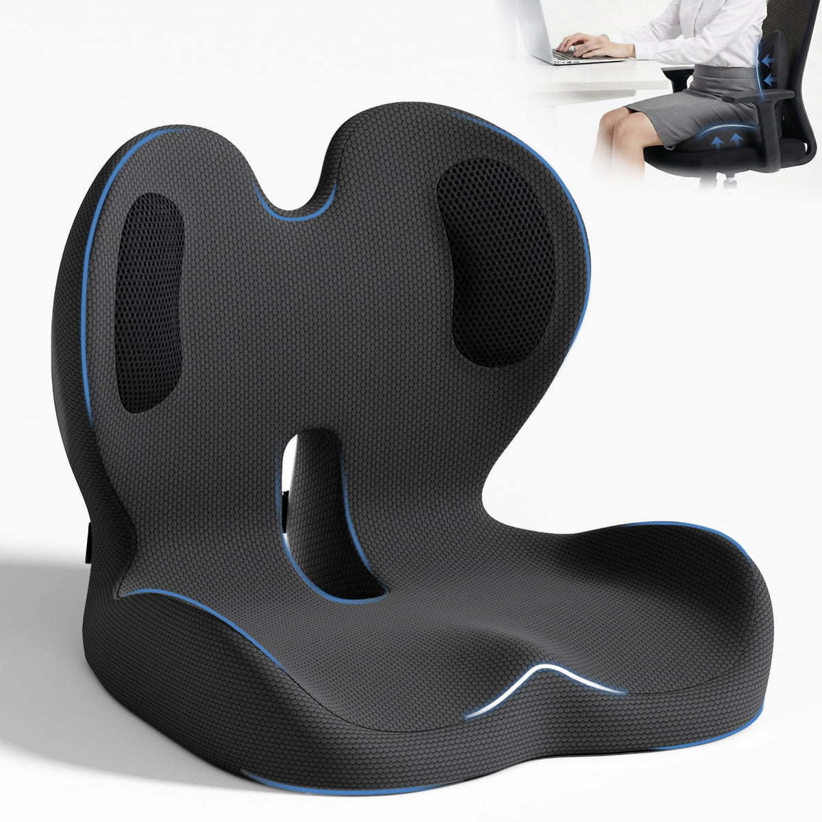 Memory Foam Seat and Lumbar Support Cushion