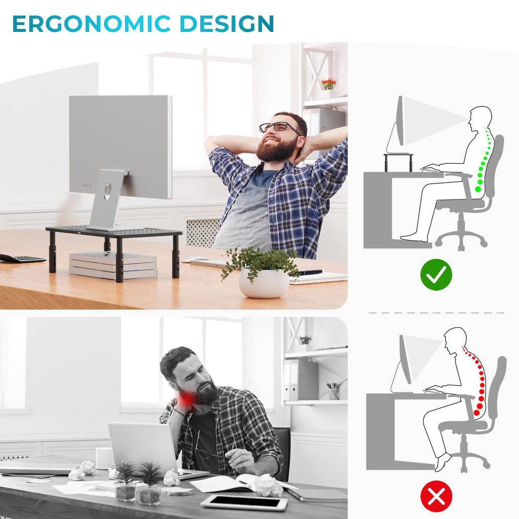 Adjustable Monitor Stand with Drawer