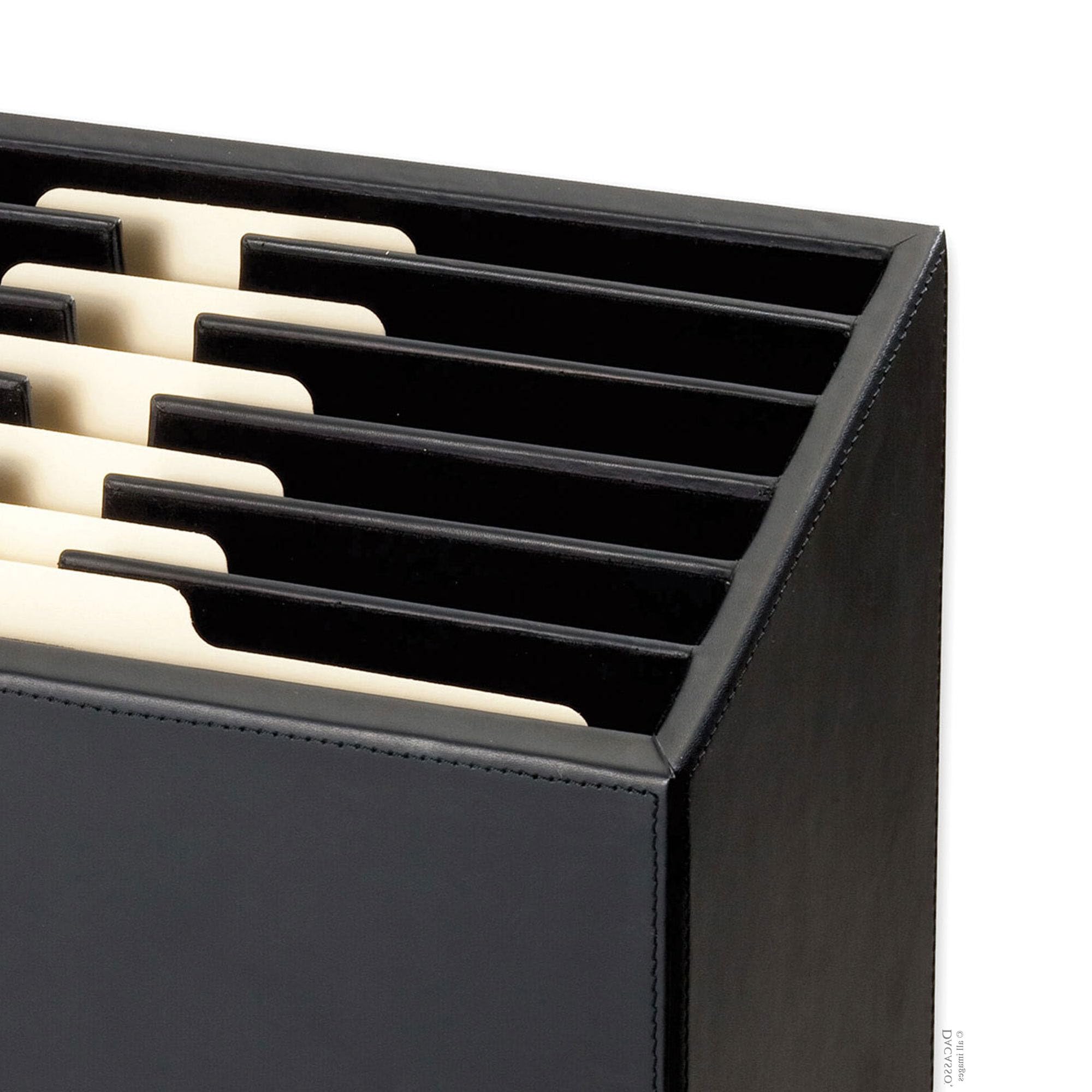 Leather Six-Slot Letter Sorter
