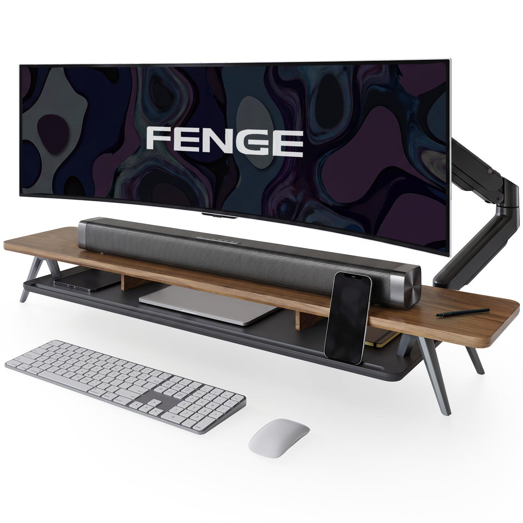 Two-Tier Wooden Monitor Riser