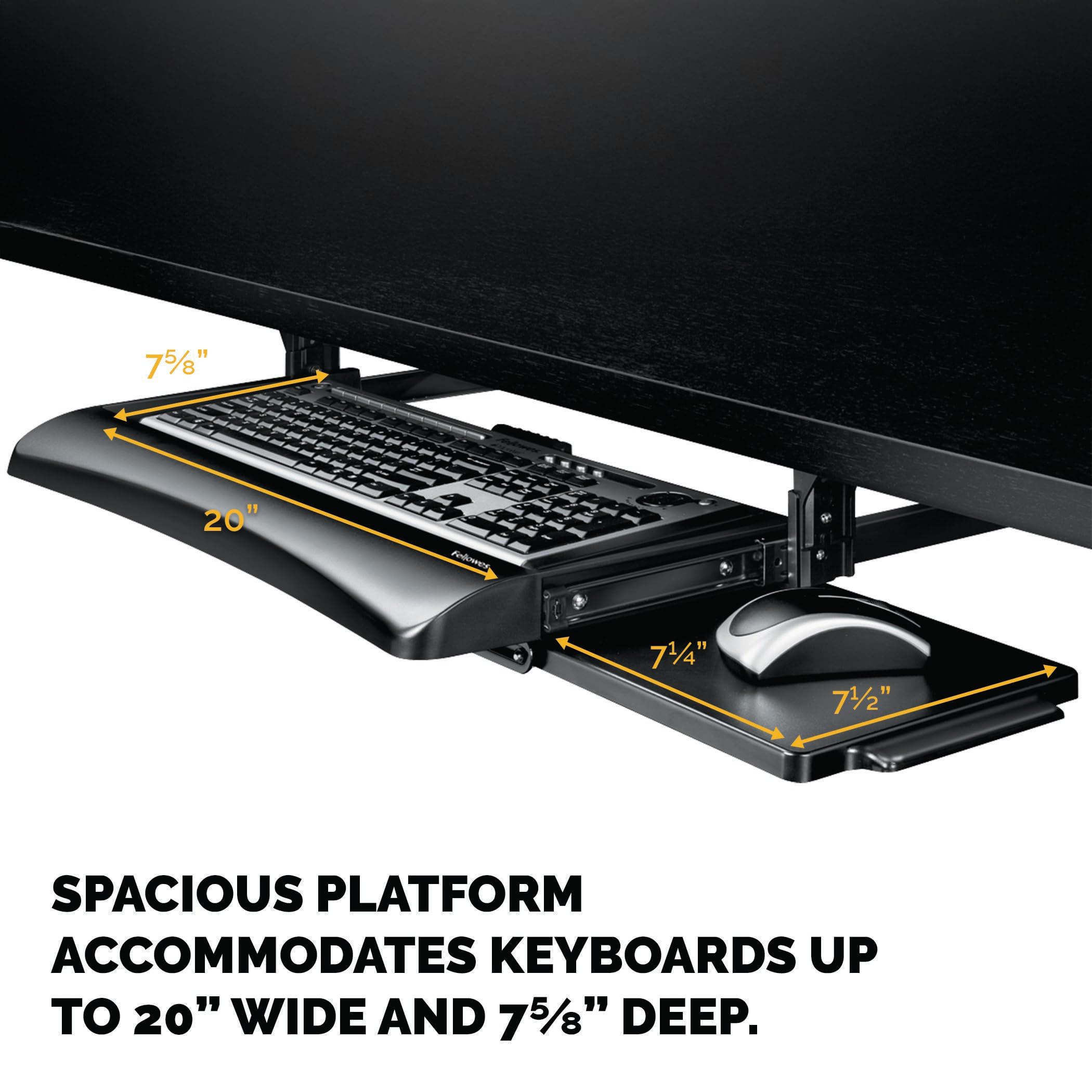 Height-Adjustable Under-Desk Keyboard Drawer