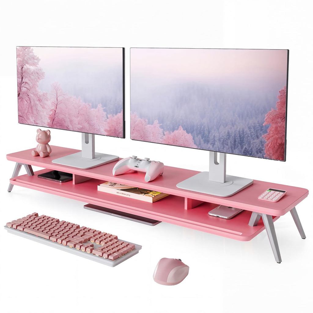 Two-Tier Wooden Monitor Riser