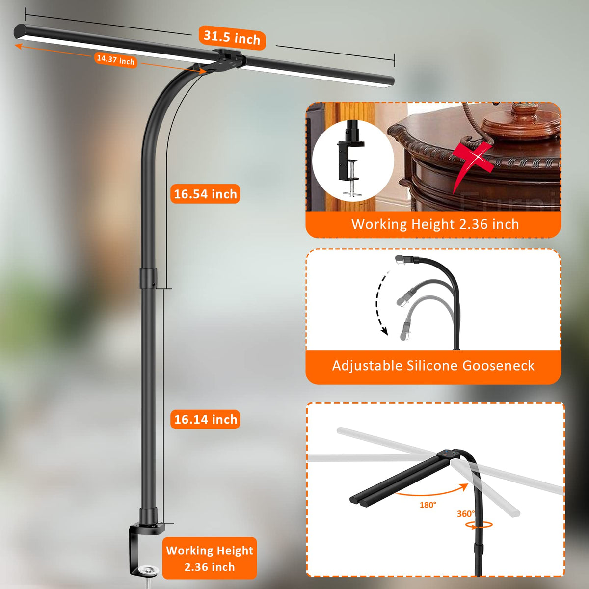 24W Double-Head LED Work Lamp