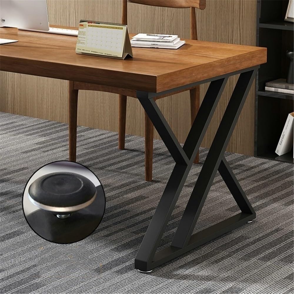 Pine Wood Office Desk with Steel Frame