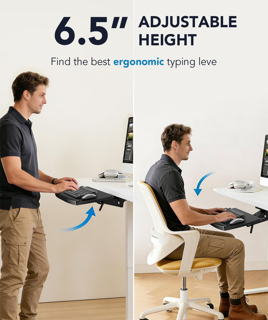 27-Inch Clamp-On Under-Desk Keyboard Tray