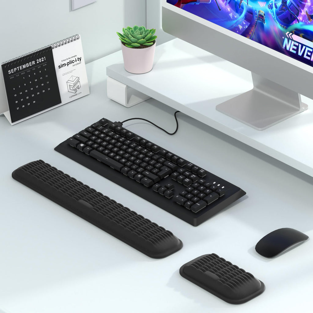 Memory Foam Keyboard and Mouse Wrist Rest Set