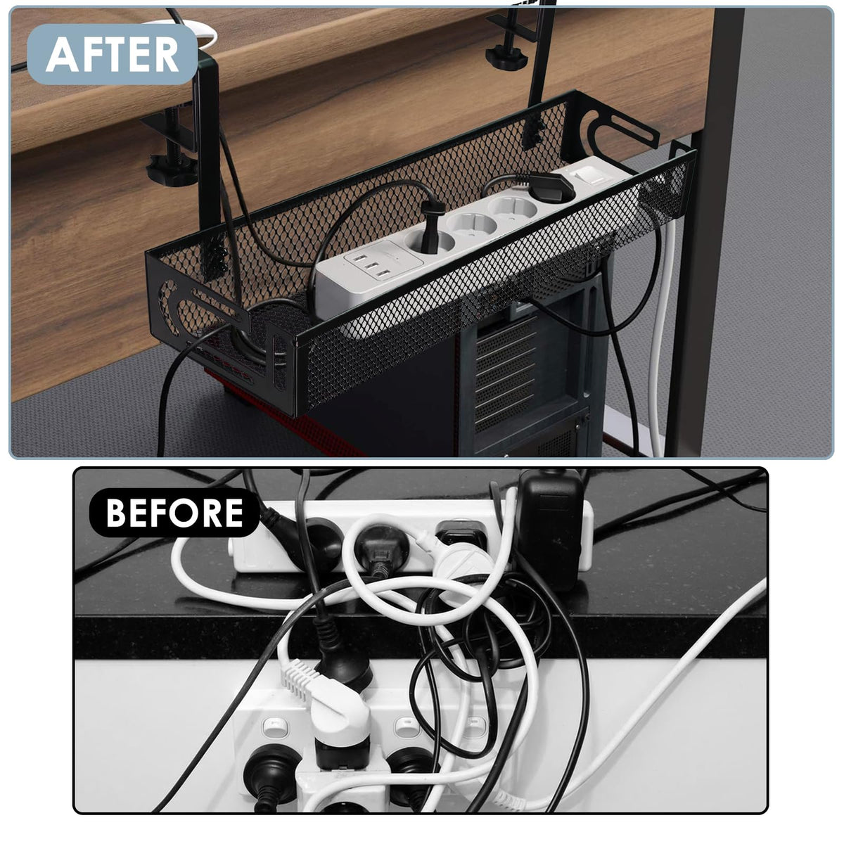 25-Inch Clamp-On Cable Management Tray