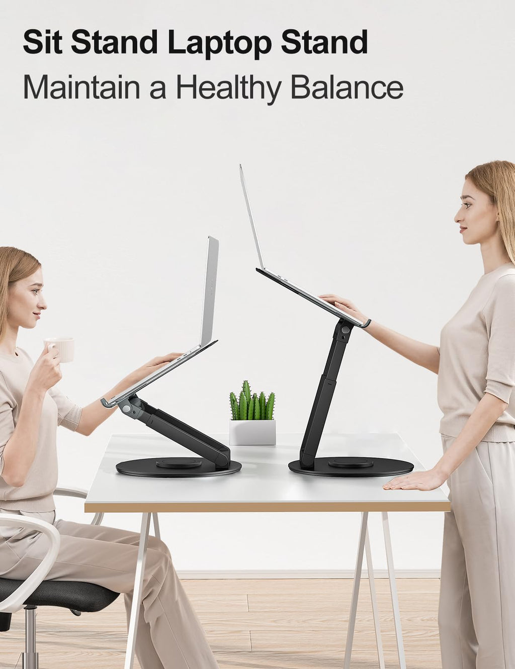 Telescopic Sit-Stand Laptop Riser