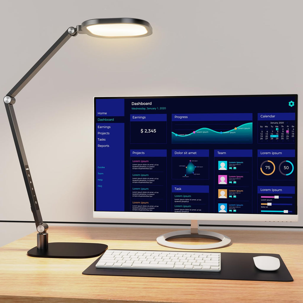 Edge-Lit Adjustable LED Desk Lamp