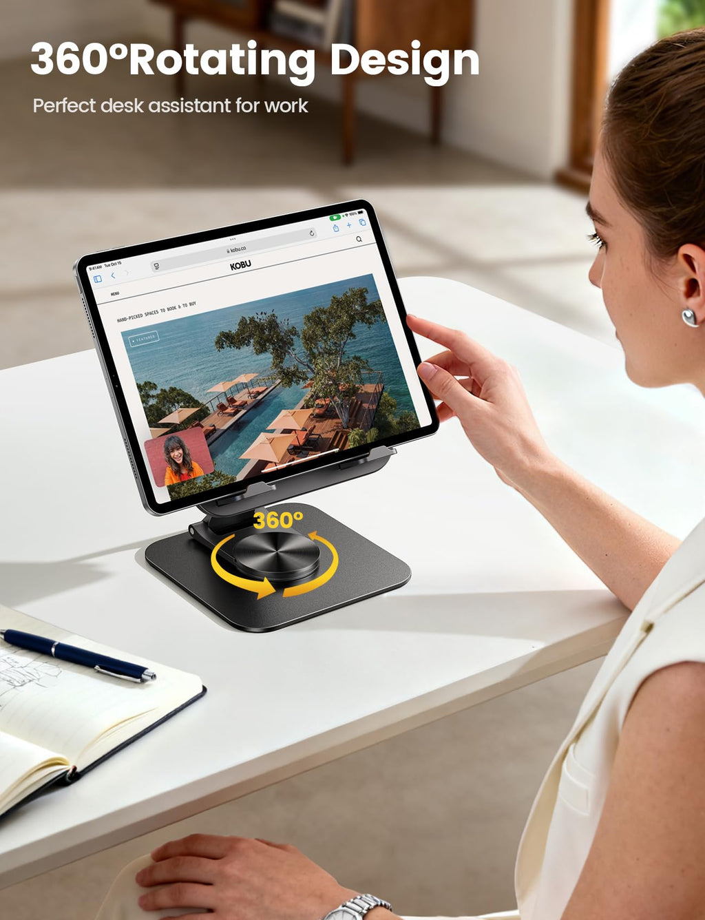 Ultra-Slim 360° Rotating Tablet Stand