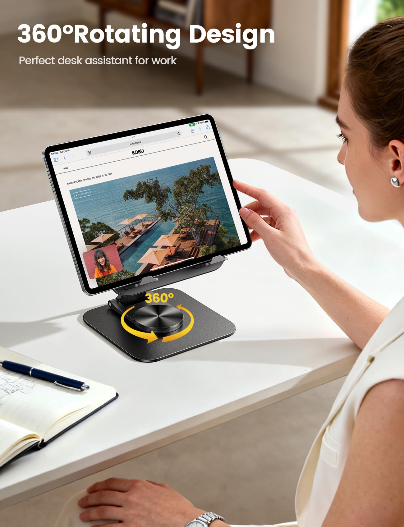 Ultra-Slim 360° Rotating Tablet Stand