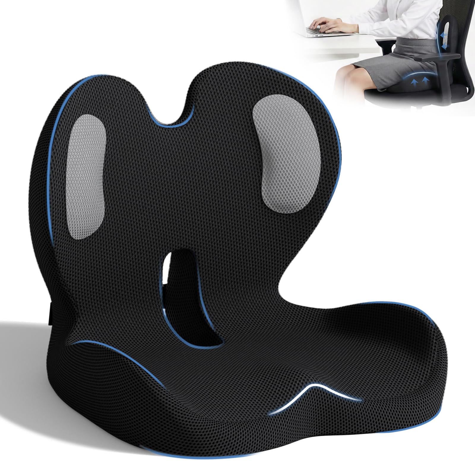 Memory Foam Seat and Lumbar Support Cushion