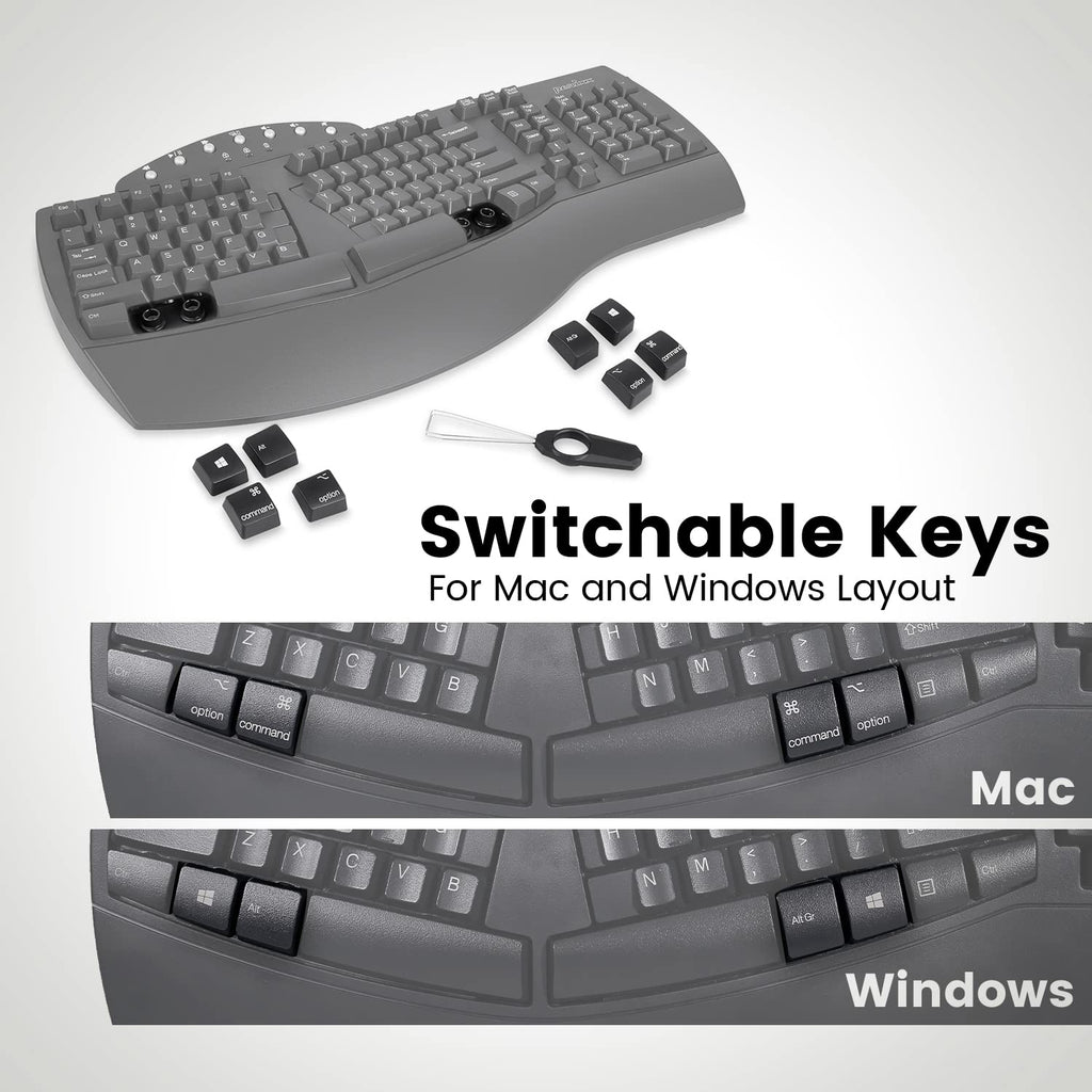 Wired Split Ergonomic Keyboard with Wrist Rest