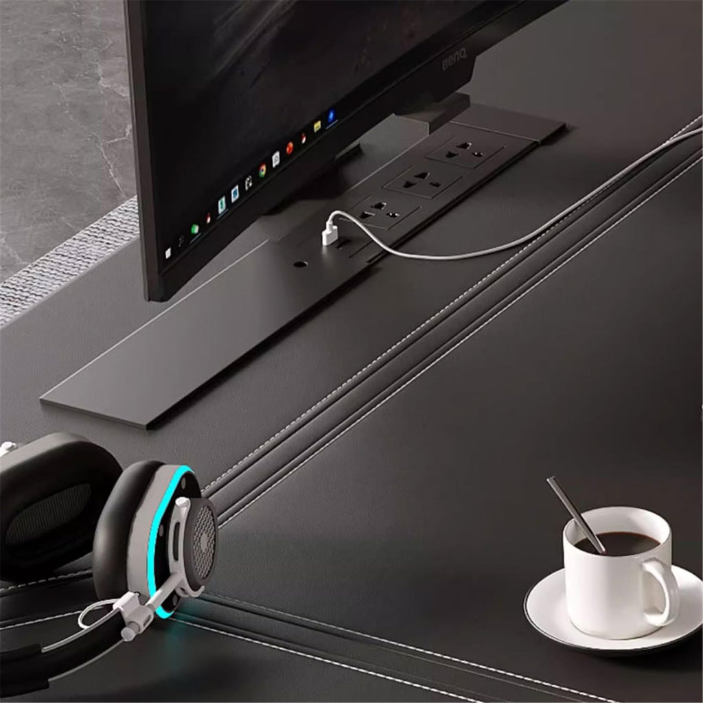 XL Leather Desktop Electric Office Desk