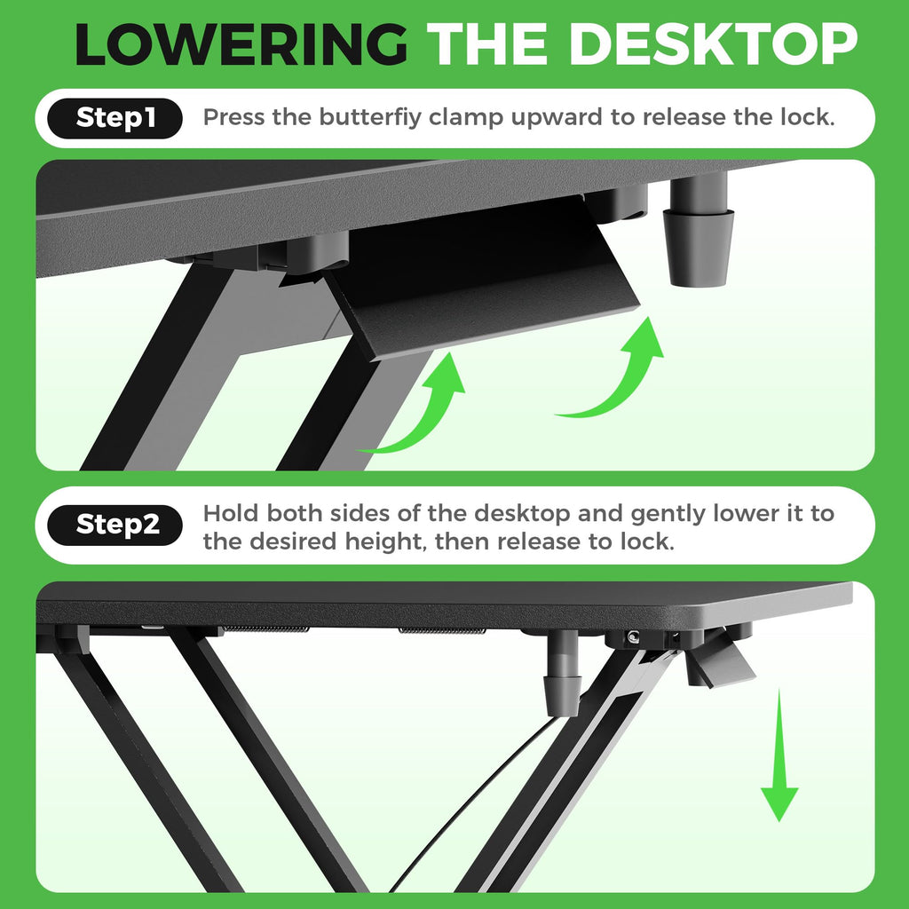 Spring-Assisted Standing Desk Converter