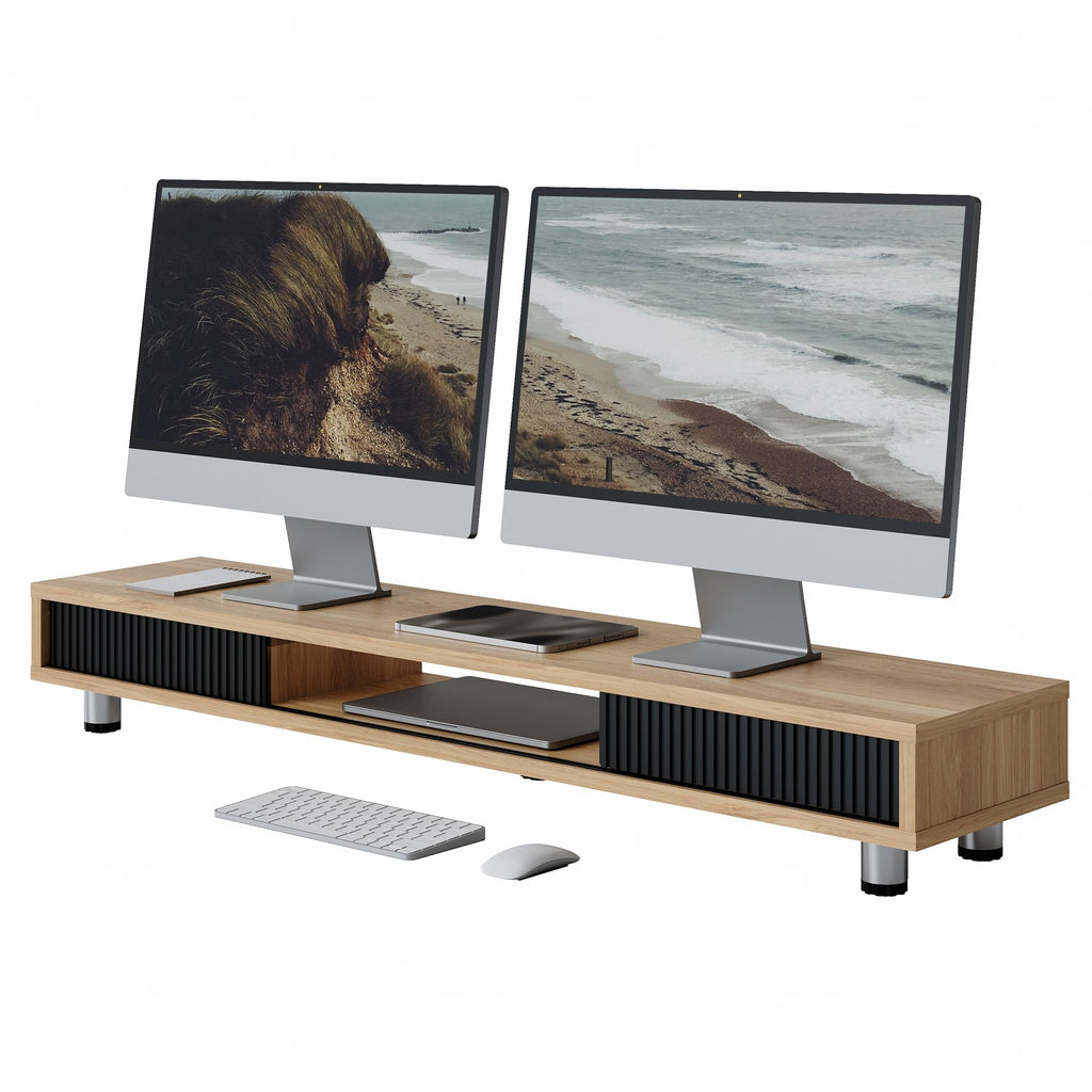 Dual-Monitor Stand with Storage