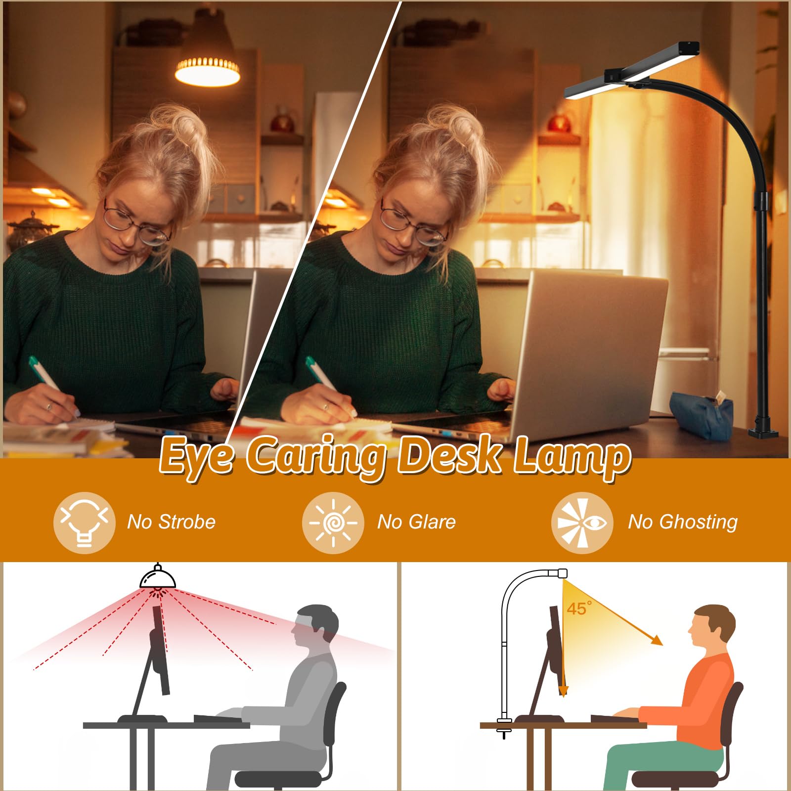 Dual-Head Monitor Light with Remote