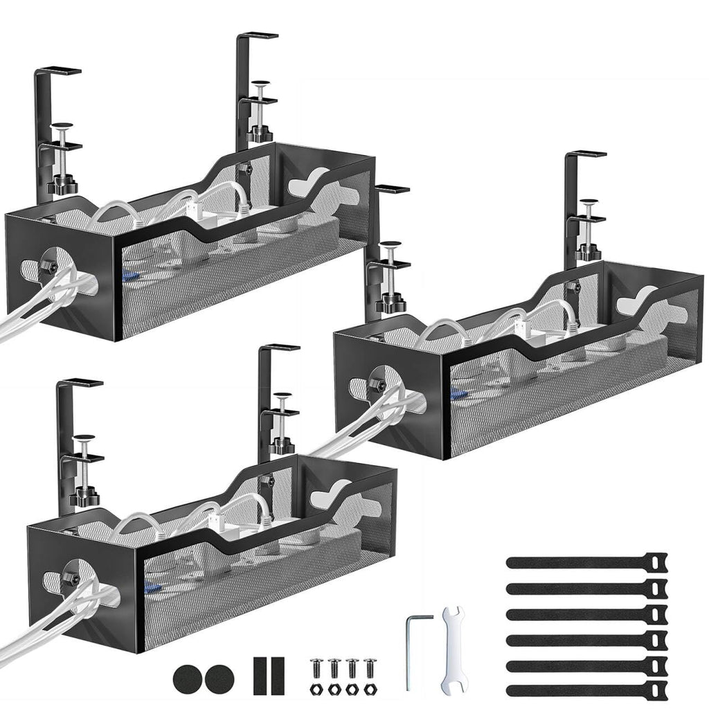 Adjustable Clamp-On Under-Desk Cable Tray