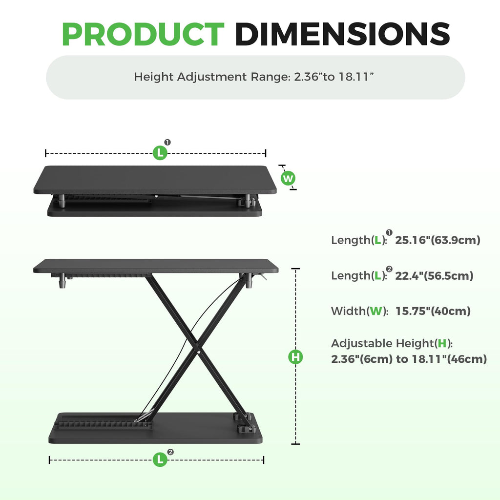 Spring-Assisted Standing Desk Converter