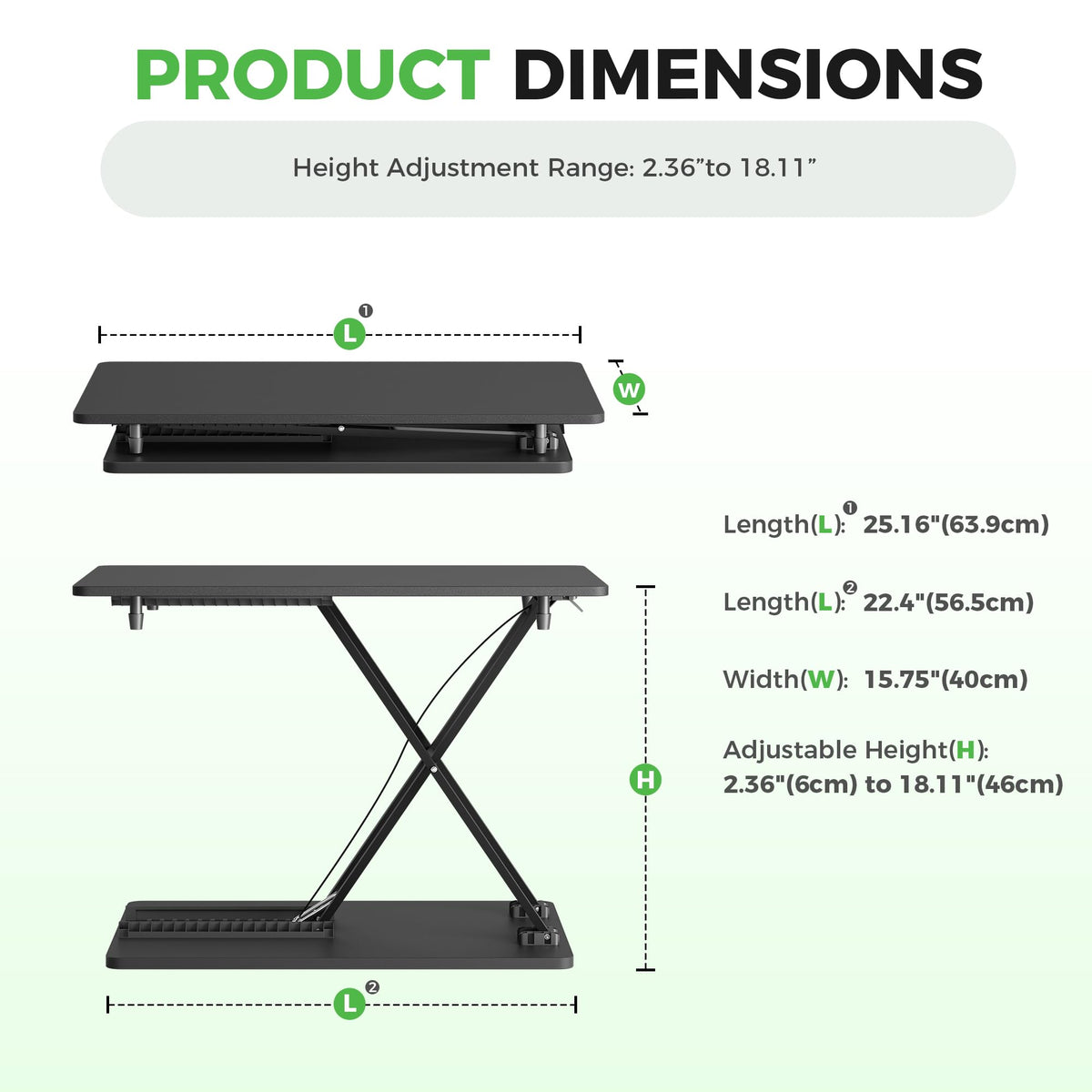 Spring-Assisted Standing Desk Converter