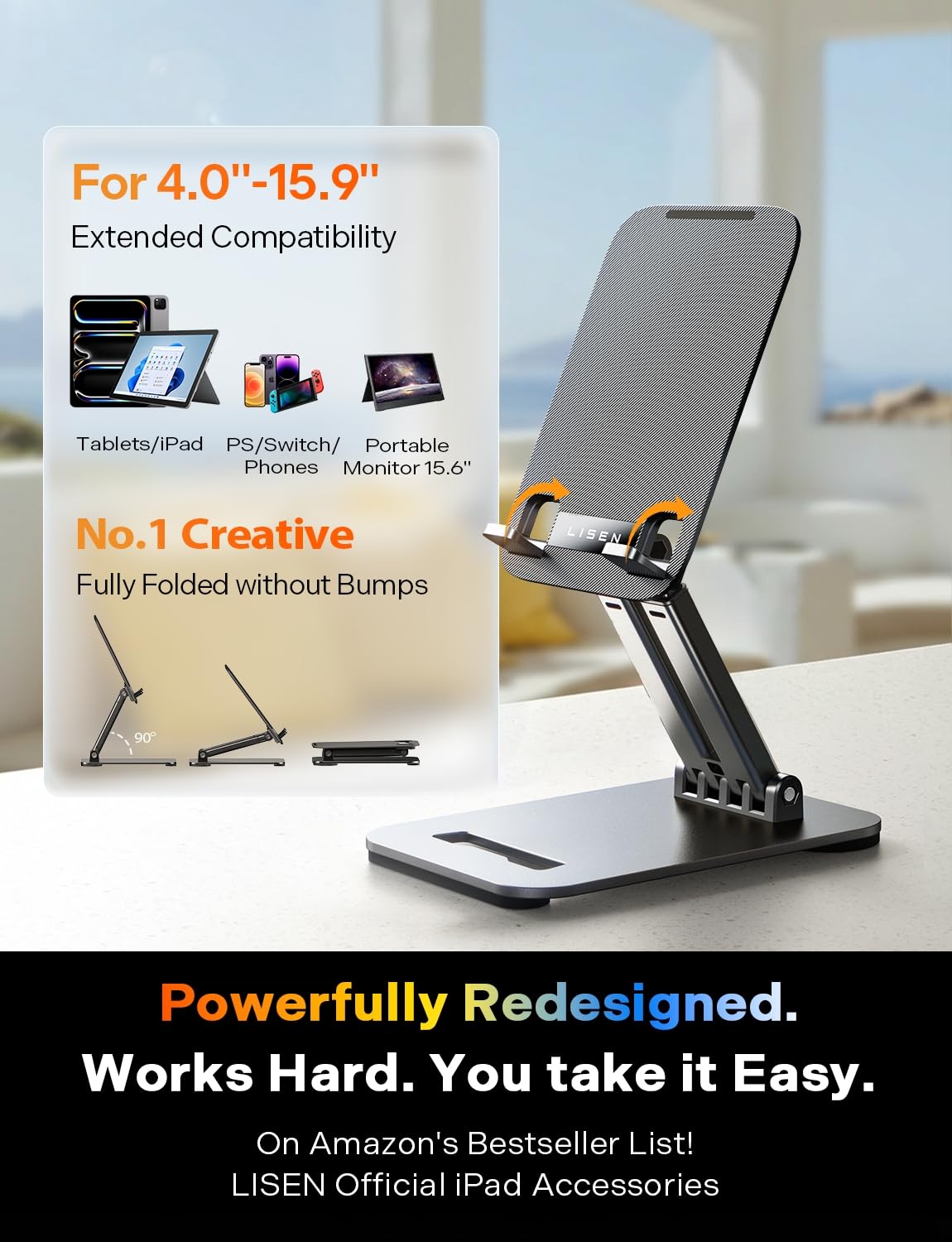 Foldable Stand for 4–15.9-Inch Tablets