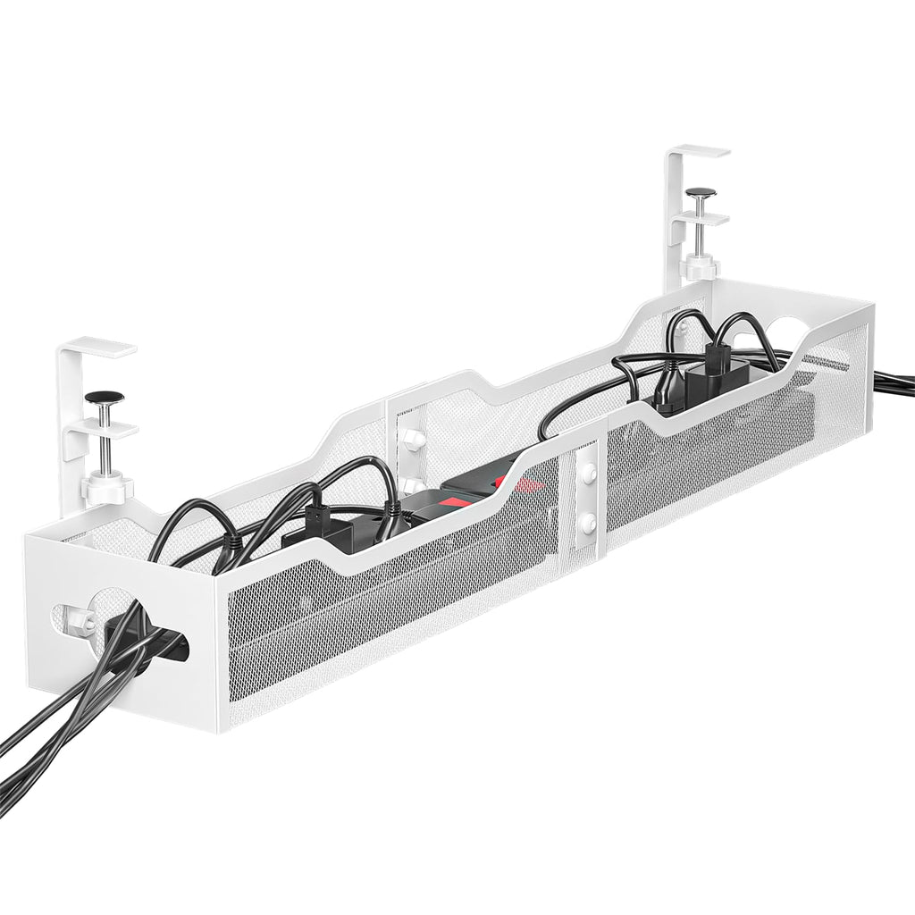Adjustable Clamp-On Under-Desk Cable Tray