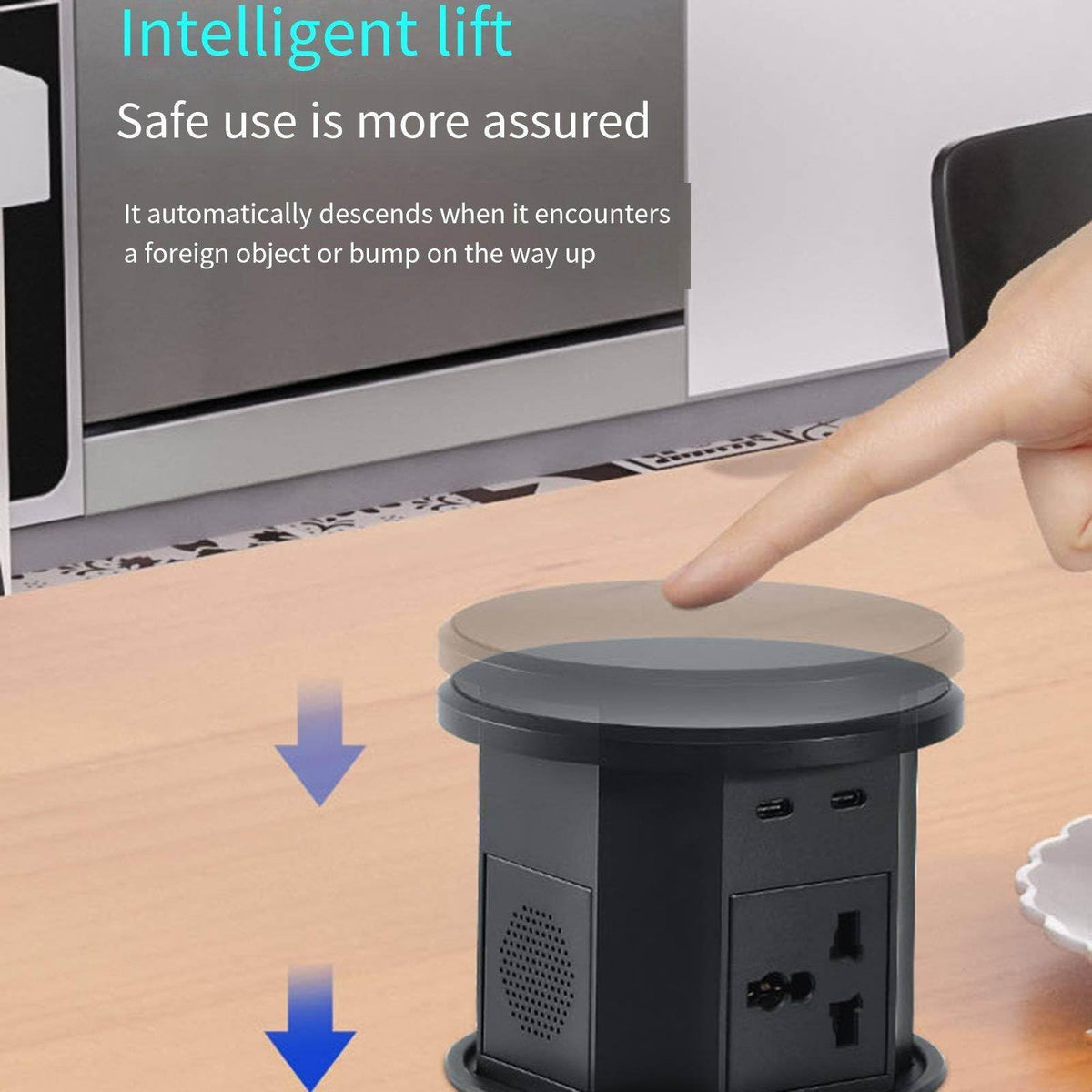 Motorized Pop-Up Desktop Power Socket