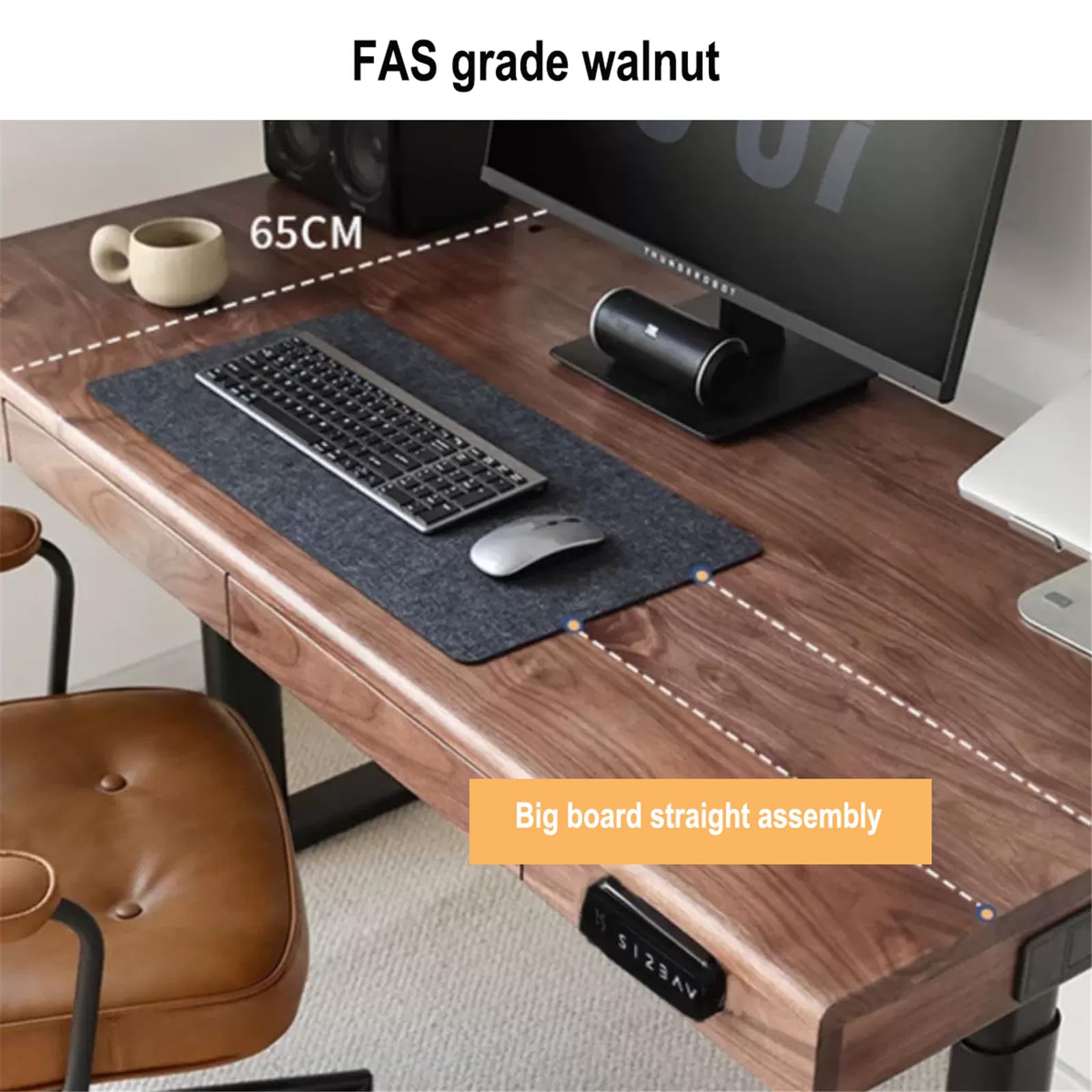 Single-Motor Electric Standing Desk with Drawer