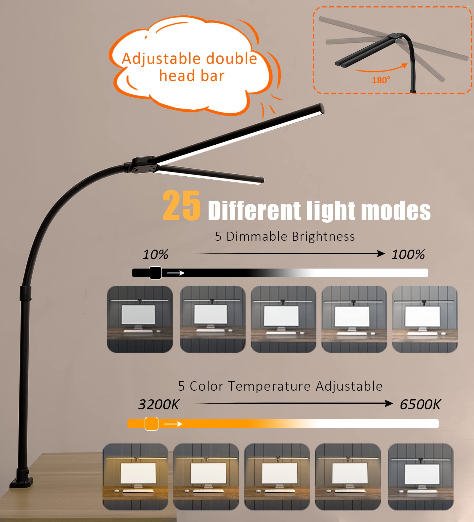 24W Double-Head LED Work Lamp