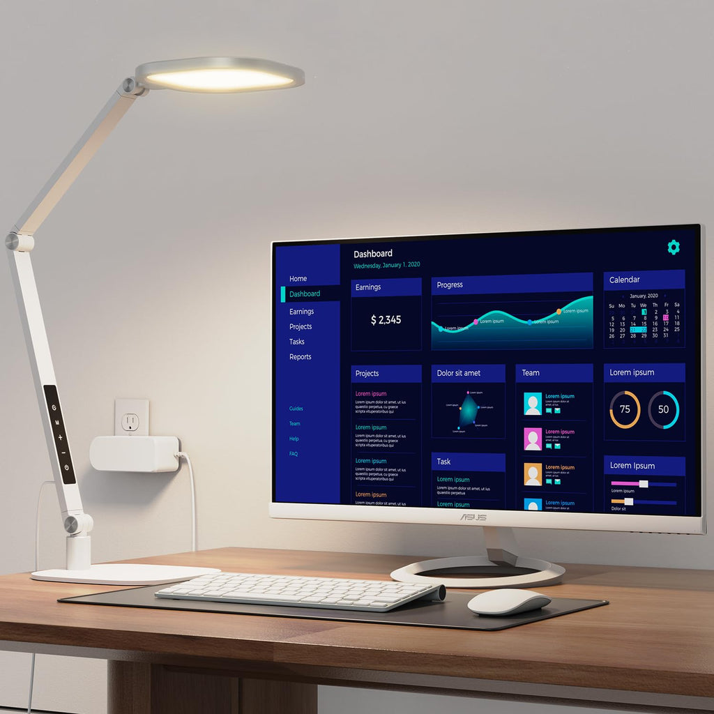Edge-Lit Adjustable LED Desk Lamp