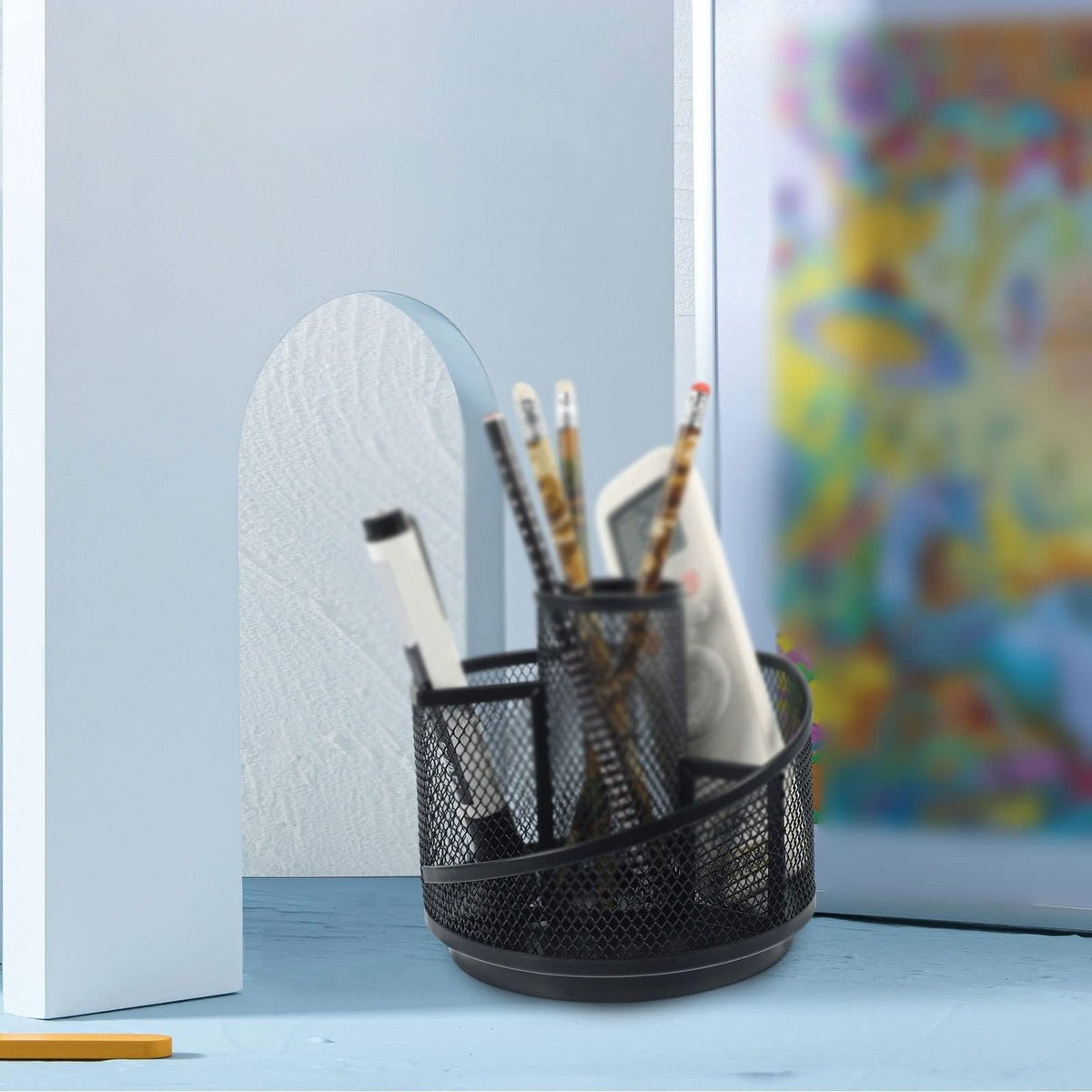 Rotating Stainless Steel Pen Organizer
