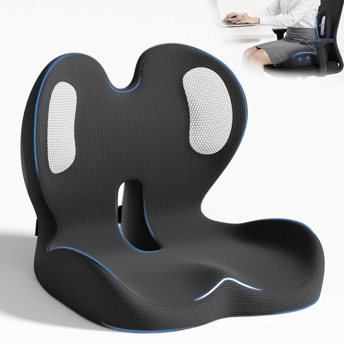 Memory Foam Seat and Lumbar Support Cushion