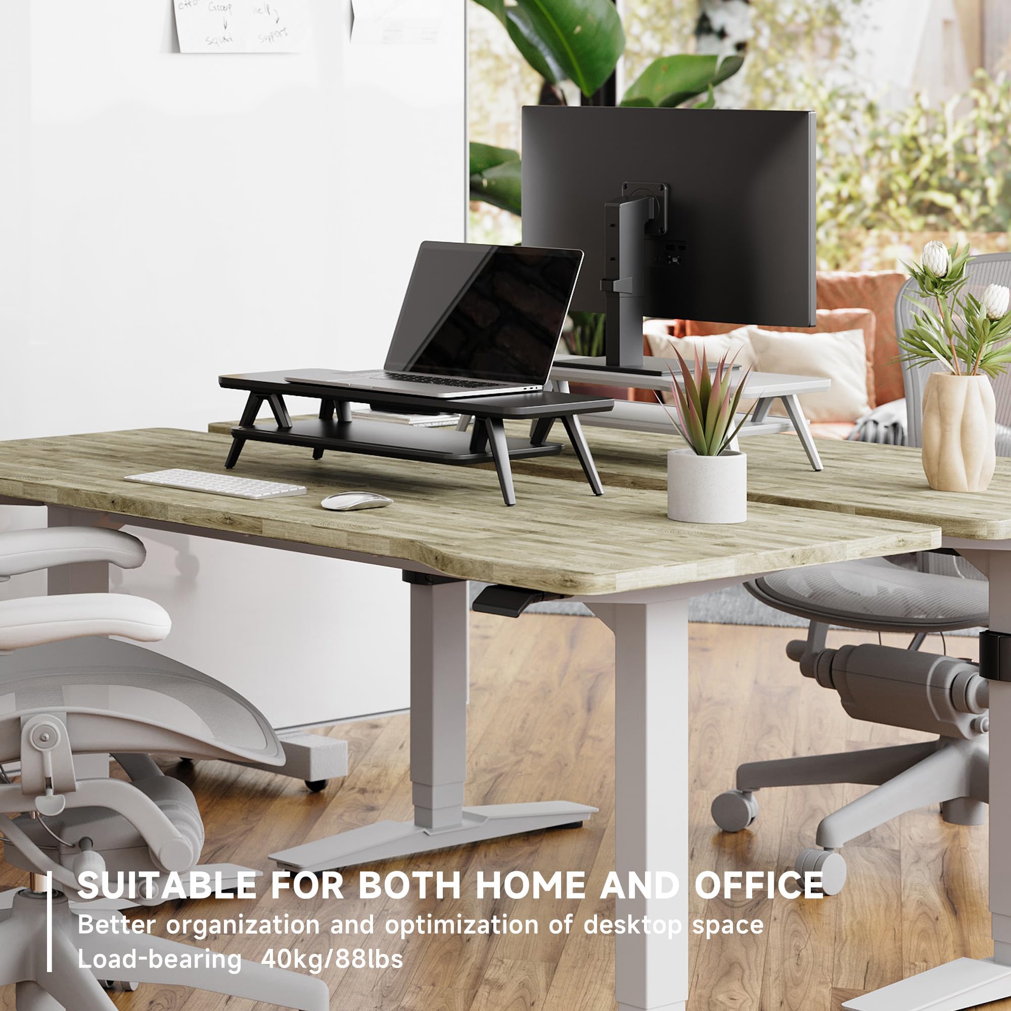 Two-Tier Wooden Monitor Riser