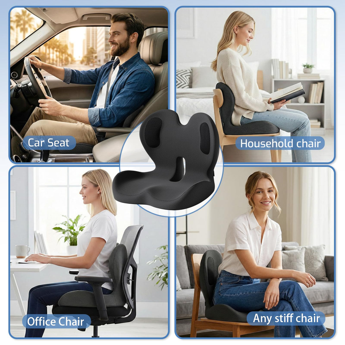 Memory Foam Seat and Lumbar Support Cushion