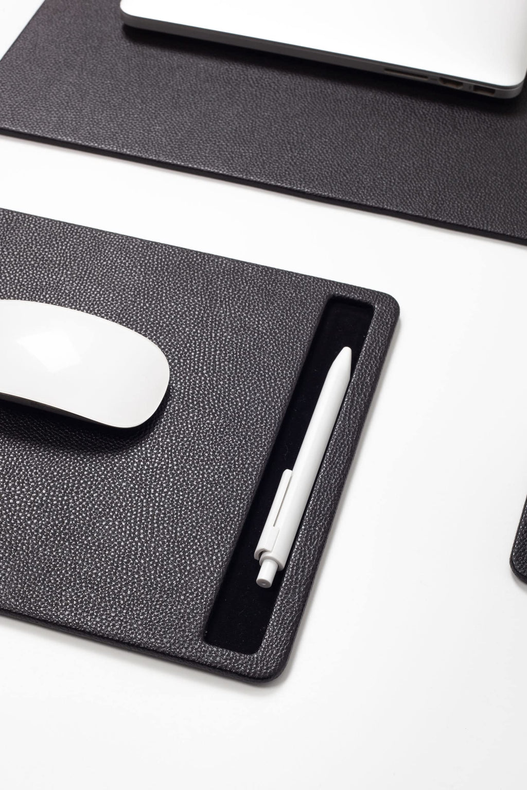 10-Piece Black Leather Desk Pad Set