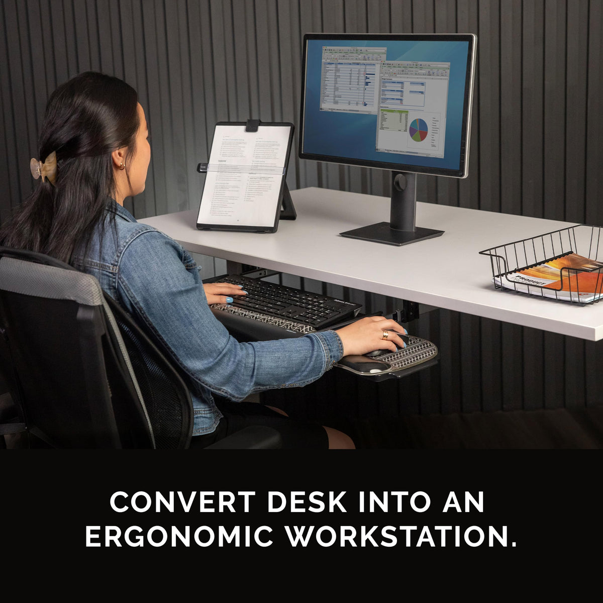 Height-Adjustable Under-Desk Keyboard Drawer