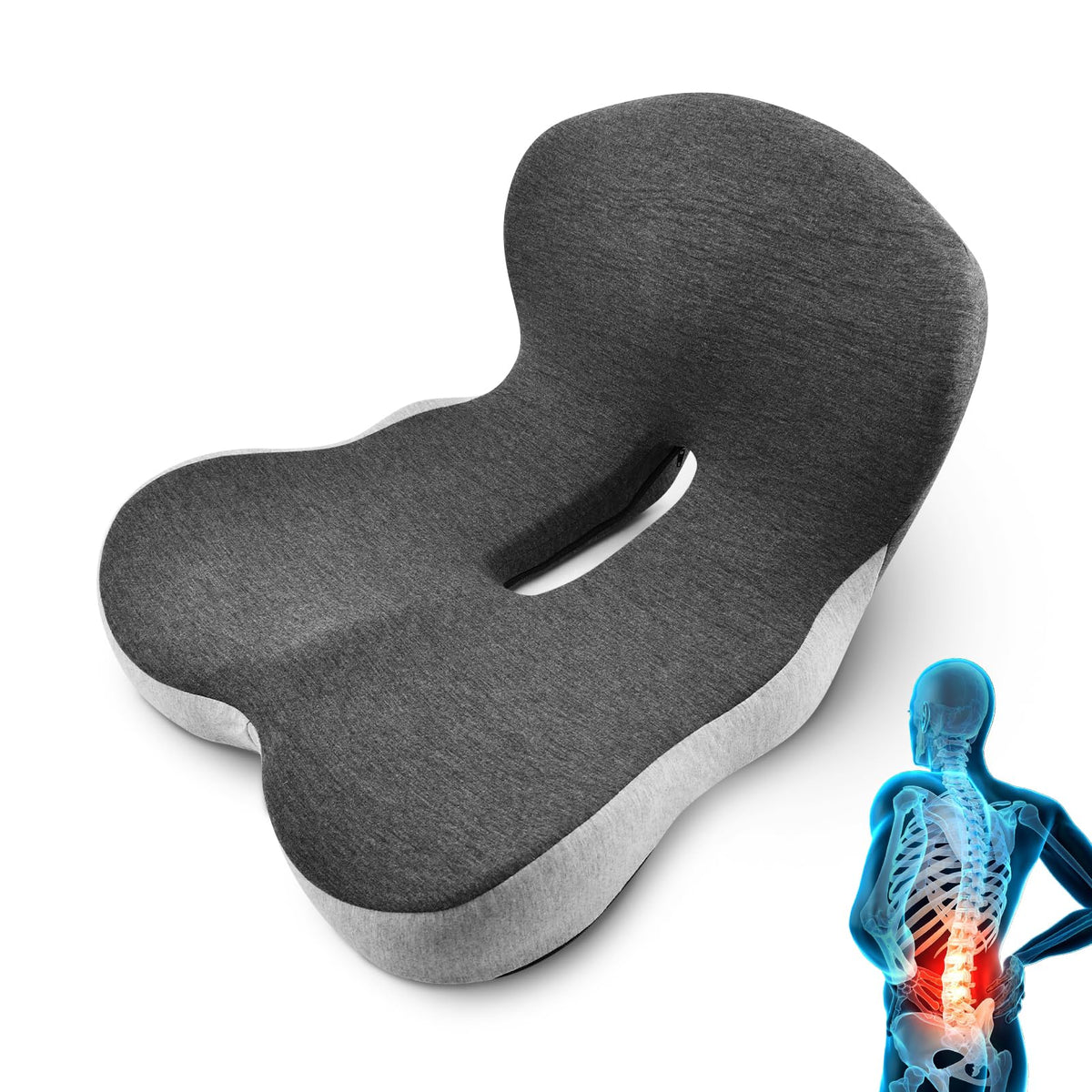 L-Shaped Memory Foam Seat Cushion with Back Support